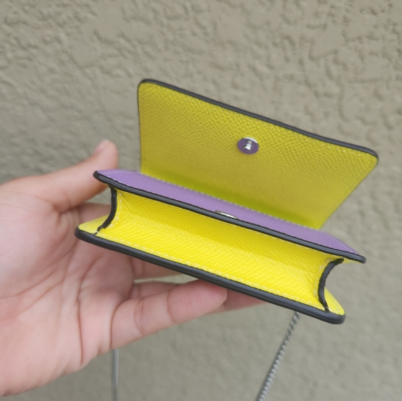 NWT Coach Brown Mini Wallet on a Chain in Colorblock - Picture 10 of 16